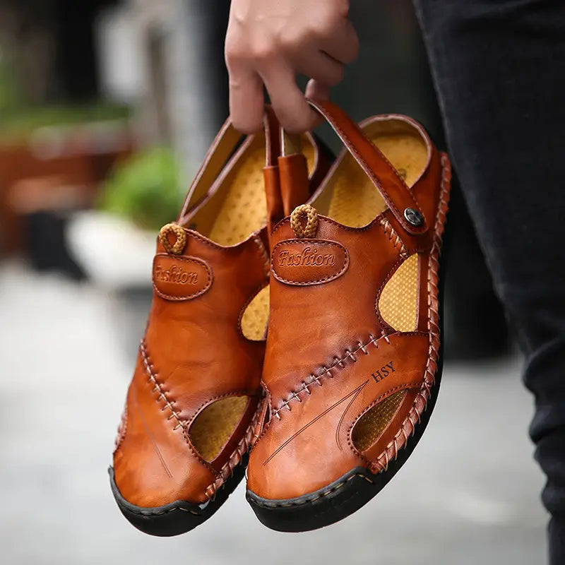 Legganza | Sandalias Casuales de Piel de Alta Calidad para Hombre - CloudWay™