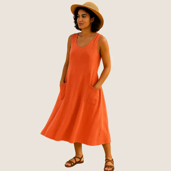 Legganza | Elegancia Casual con Bolsillos - Vestido Midi Isadora™