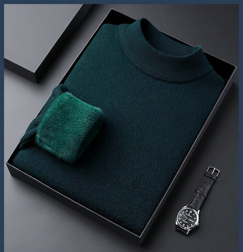 Legganza | Jersey de Cachemira Grueso para Hombre de Color Liso - Alta Calidad