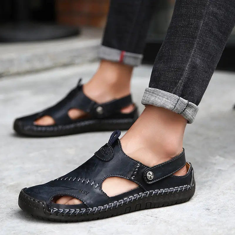 Legganza | Sandalias Casuales de Piel de Alta Calidad para Hombre - CloudWay™