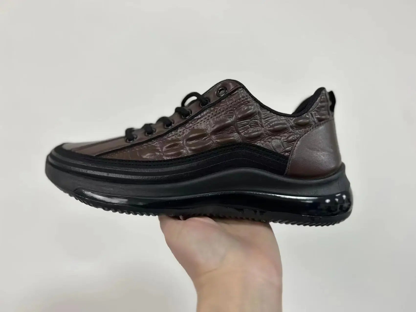 Legganza | Zapatos casuales italianos con estampado de cocodrilo y cojín de aire para hombres