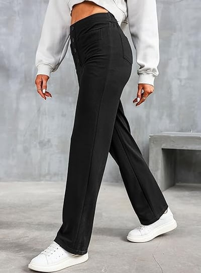 Legganza |Alta elasticidad - Pantalones informales de pierna recta y talle alto